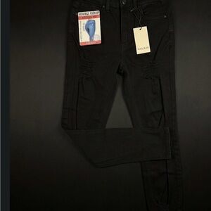 Wax Jean High-Rise Black Distressed Skinny Jeans